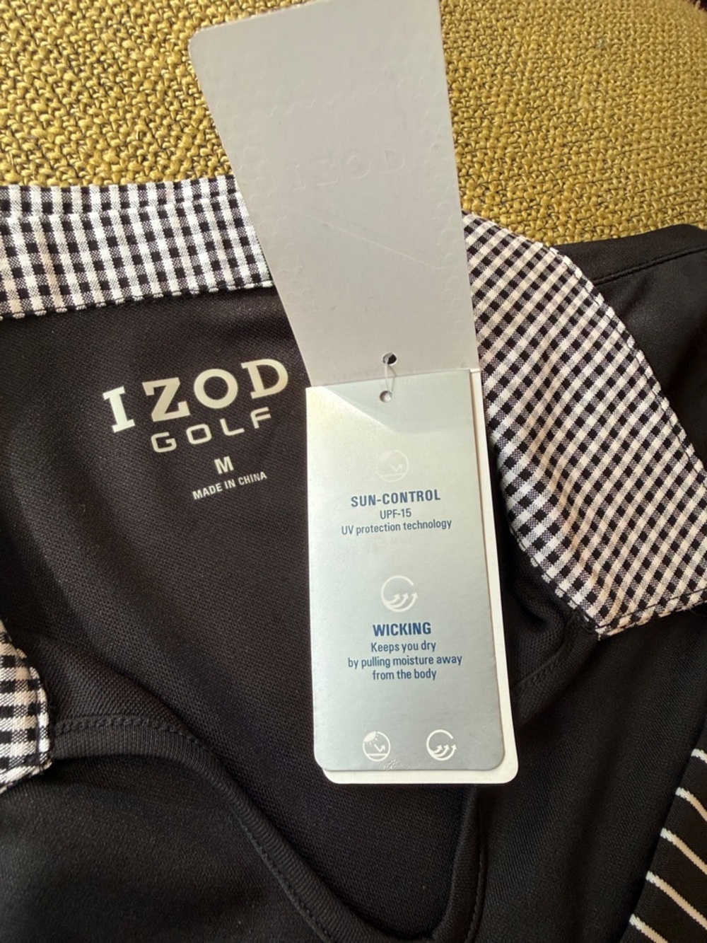 *Izod Golf Bundle Polo Shirt V-Neck Tops Skirt Black White Stripe Skort Medium - Picture 2 of 8